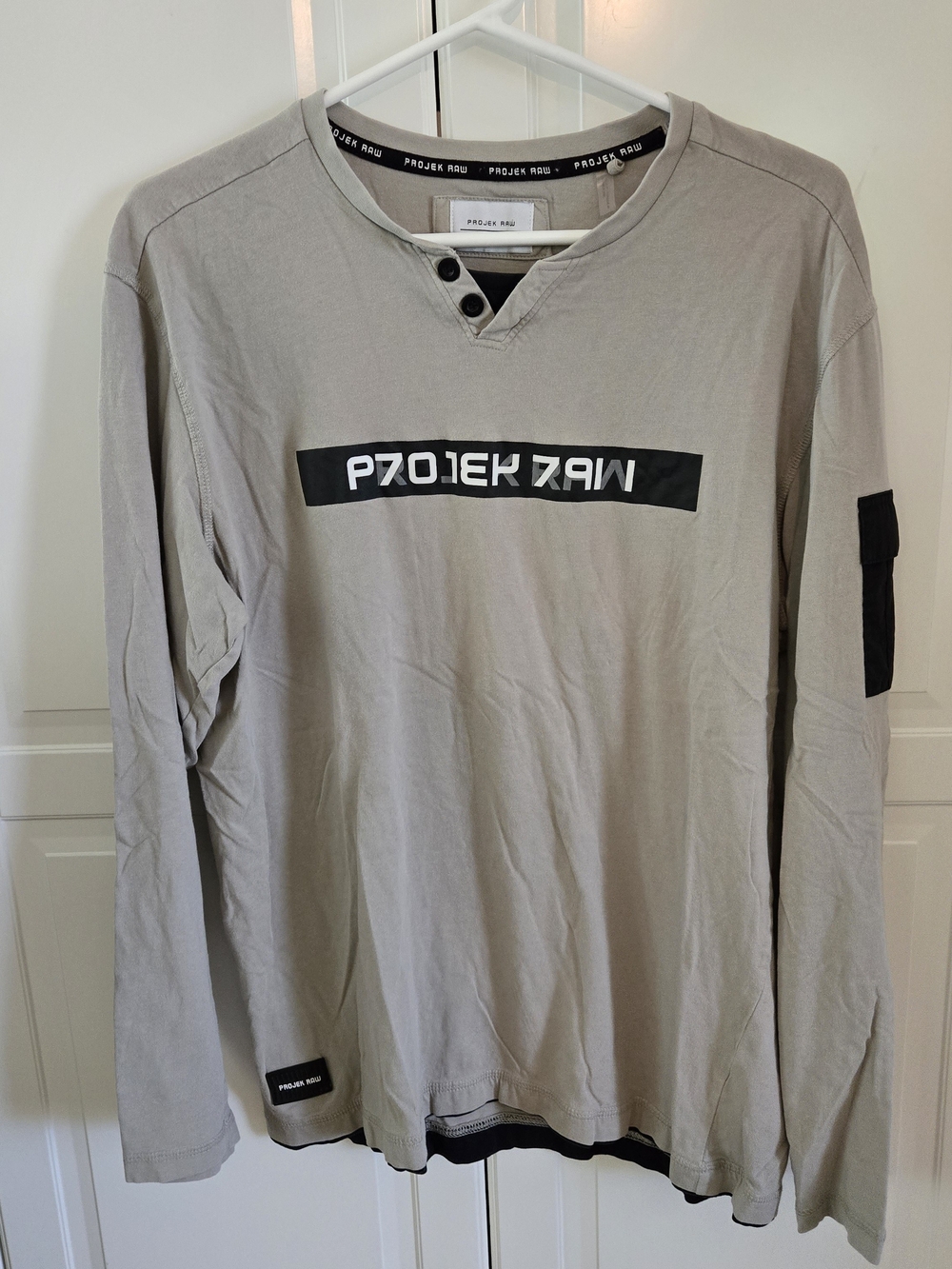 Men's Long Sleeve Casual Shirt in Beige